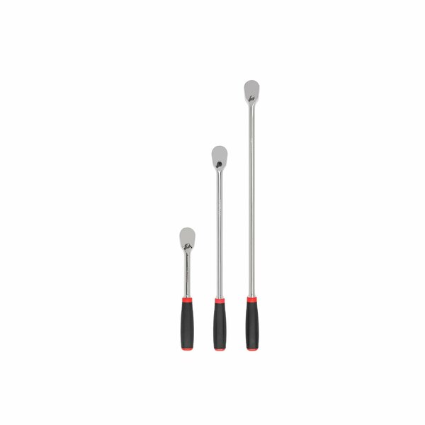 Tekton 1/2 Inch Drive Comfort Grip Ratchet Set, 3-Piece 10-1/2, 18, 24 in. SRH92006